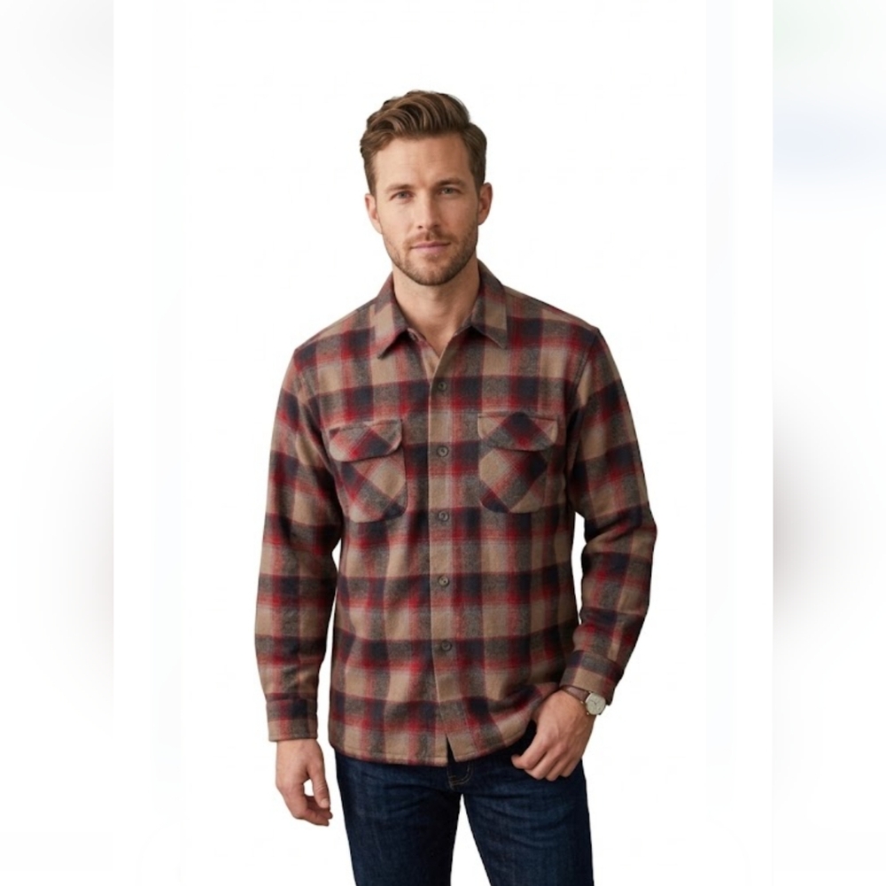 Pendleton Men Wool Board Plaid Button-Down Flanne… - image 15
